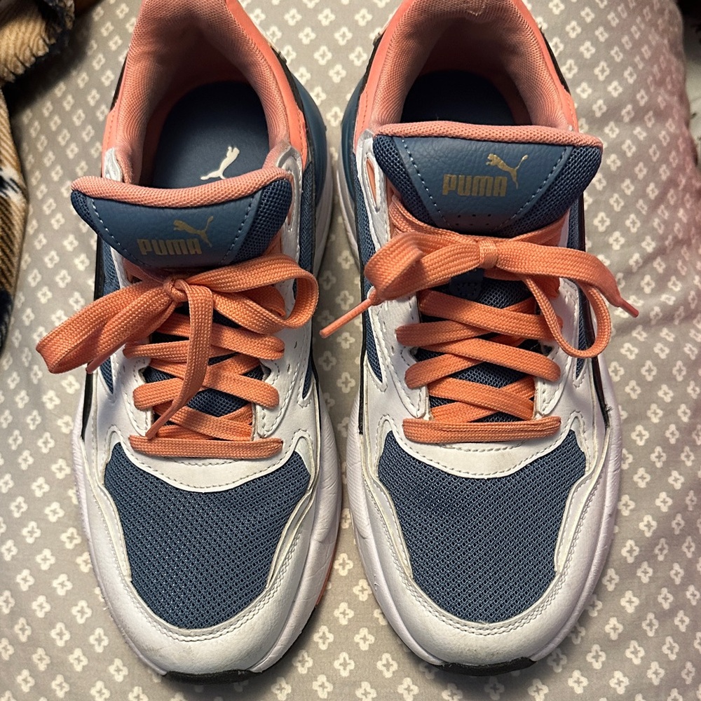 Puma Women's Blue and Orange Sneakers